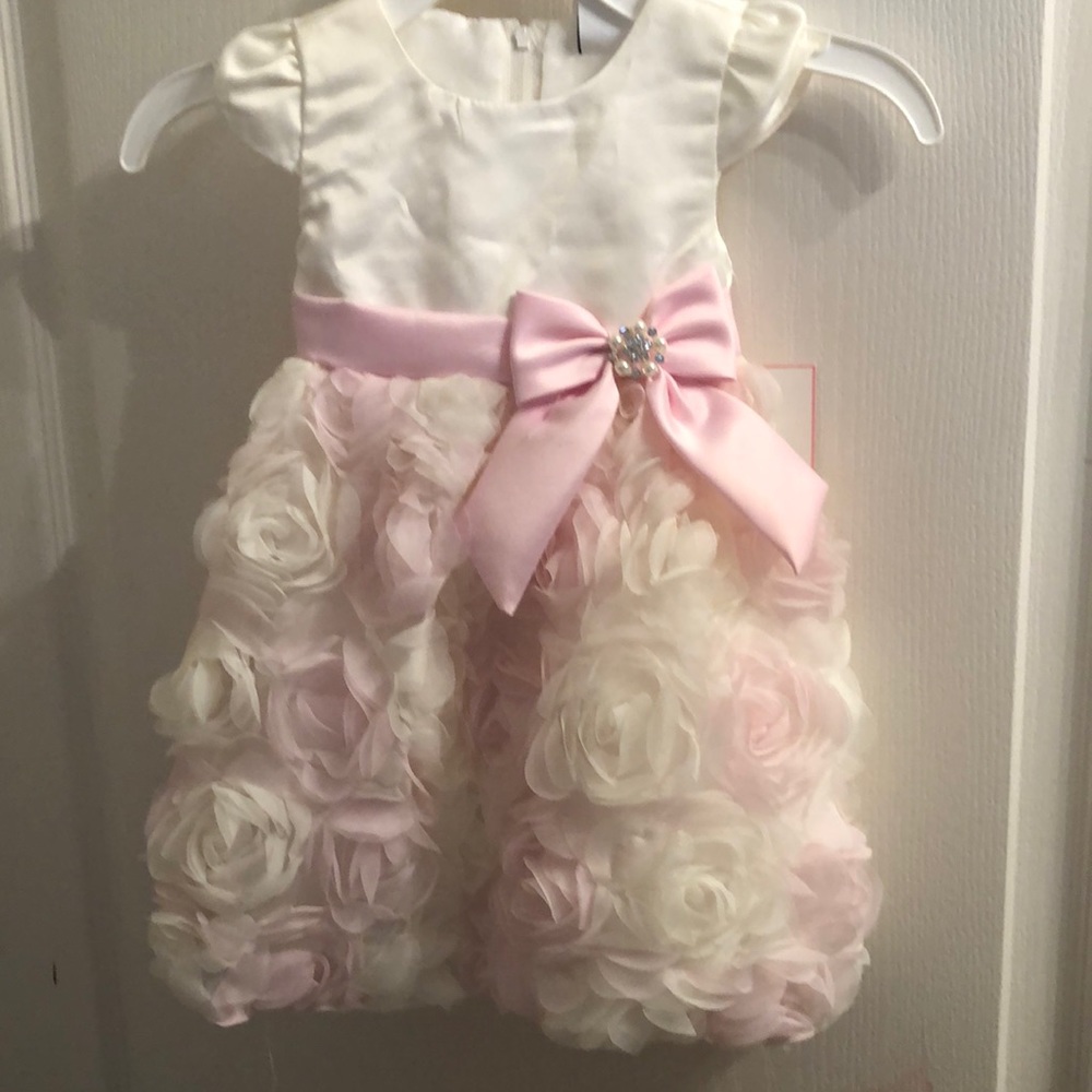 Rare Editions NWT Pink & Cream Flower Girl Dress